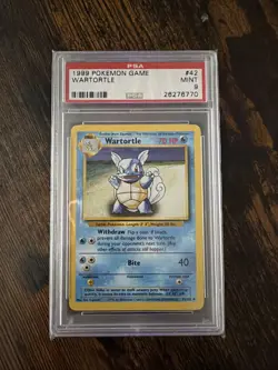 Pokemon TCG Wartortle Base Set 42/102 Regular Unlimited Uncommon PSA Mint 9 - Image 1