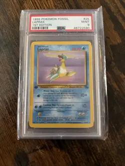 Lapras Non Holo Rare 25/62 Pokemon PSA 9 WOTC 1999 1st Edition Fossil - Image 1