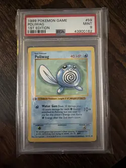 PSA 9 - Pokemon POLIWAG - 1st EDITION Shadowless Base Set - 59/102 - Mint - Image 1