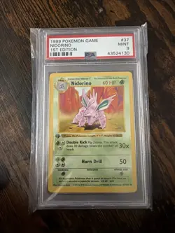 Nidorino #37 1st Edition Base Set 1999 Pokemon Game PSA 9 🍃 - Image 1