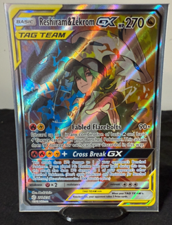 Reshiram & Zekrom GX 222/236 Full Art | Cosmic Eclipse TAG TEAM | Pokemon TCG - Image 1