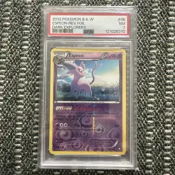2012 POKEMON B&W DARK EXPLORERS #48 ESPEON-REVERSE FOIL PSA 7 - Image 1