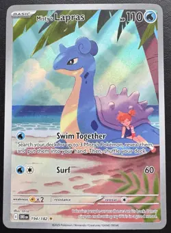 Misty's Lapras 194/182 Illustration Rare Destined Rivals Pokemon TCG NM - Image 1
