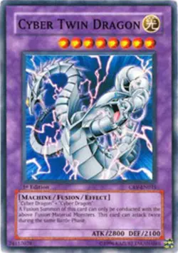 Cyber Twin Dragon - CRV-EN035 - Super Rare - Unlimited Edition Near Mint Yugioh - Image 1