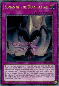 Yugioh ALIN-EN078 Songs Of The Dominators Quarter Century Secret Rare 1st Ed - Image 1