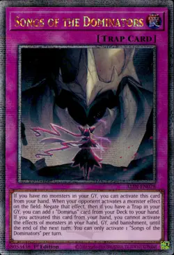 Yugioh ALIN-EN078 Songs Of The Dominators Quarter Century Secret Rare 1st Ed - Image 3