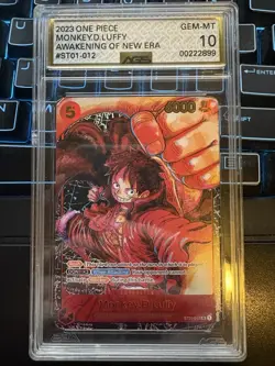 One Piece CCG Awakening of the New Era ST01-012 Monkey D. Luffy CGC 10 PRISTINE - Image 1