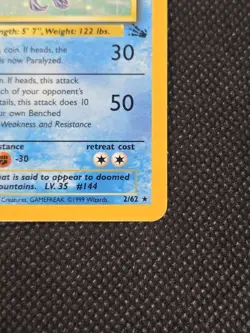 Articuno 2/62 - Pokemon Fossil Set - Holo Card - WotC - LP - Image 4