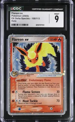 Pokemon TCG Flareon Ex 108/113 Ex Delta Species Holo Card CGC Mint 9 - Image 1