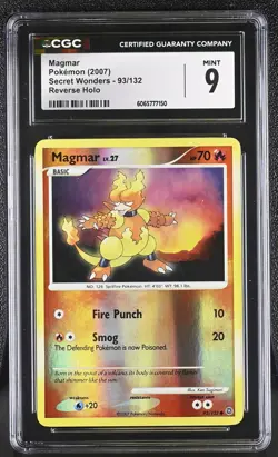CGC 9 Magmar 93/132 Reverse Holo Secret Wonders Pokemon Card - Image 1