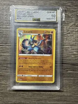 Pokemon TCG Lucario 79/172 Holo AGS 10 English GEM MINT 2022 Brilliant Stars - Image 1