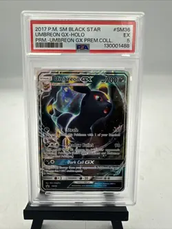 Pokemon Umbreon GX Premium Coll. Black Star Holo Promo SM36 PSA 5 - Image 1