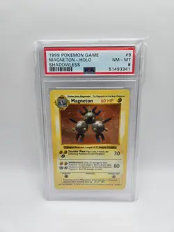 Pokemon PSA 8 Shadowless Magneton Holo | 9 | Base Set WOTC Mint TCG - Image 1