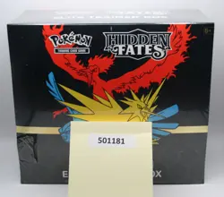 (501181) Pokemon HIDDEN FATES ELITE TRAINER BOX -SEALED- view images TORN CELLO - Image 1