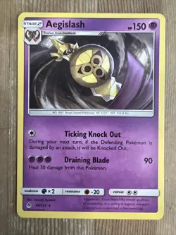 Pokemon TCG Aegislash Forbidden Light 49/131 Regular Rare LP - Image 1