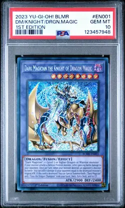 2023 1ST ED #EN001 DARK MAGICIAN THE KNIGHT OF DRAGON MAGIC PSA 10 - Image 1