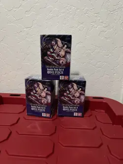 3 ONE PIECE TCG Double Pack Set 9 The Azure Sea's Seven FACTORY SEALED NEW! - Image 1