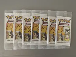 Pokemon 25th Anniversary General Mills Sealed 3-Card Booster, 7 Packs - Image 1