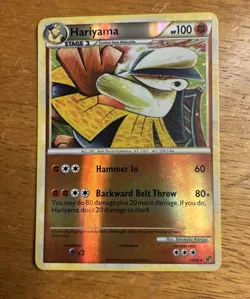 Hariyama 14/90 Reverse Holo Rare Undaunted Pokemon Card LP - Image 1