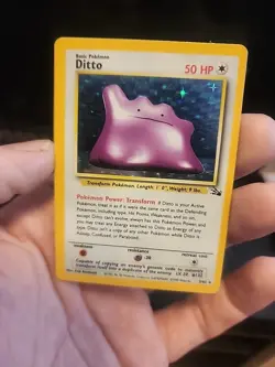 Ditto Pokemon Card Holo Rare 50 HP Fossil Set - Image 1