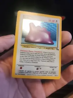 Ditto Pokemon Card Holo Rare 50 HP Fossil Set - Image 3