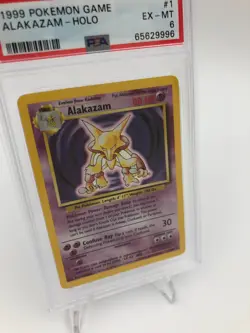 1999 POKEMON GAME Trading Card ALAKAZAM - HOLO #1 graded slab PSA EX-MT 6 - Image 2
