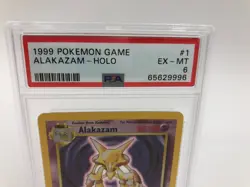 1999 POKEMON GAME Trading Card ALAKAZAM - HOLO #1 graded slab PSA EX-MT 6 - Image 3