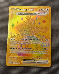 Pokemon TCG Terapagos EX Prismatic Evolutions Holo Hyper Rare Gold Card 180/131 - Image 1