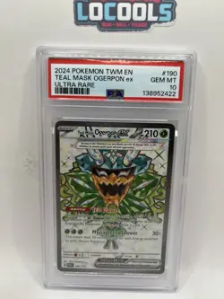 2024 POKEMON TWM EN-TWILIGHT MASQUERADE ULTRA RARE TEAL MASK OGERPON EX PSA 10 - Image 1