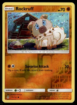 ROCKRUFF - 75/131 Common Forbidden Light Pokemon Reverse Holo NM - Image 1