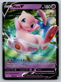 Pokemon Mew V Ultra Rare SWSH03: Darkness Ablaze 069/189 NM - Image 1