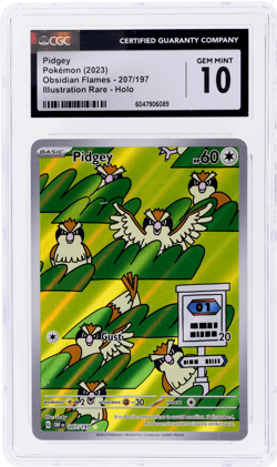 2023 Pokemon Scarlet and Violet Obsidian Flames Pidgey Illustration Rare CGC 10 - Image 1