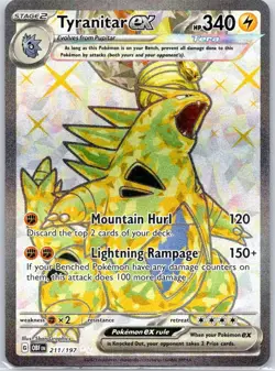 Tyranitar ex 211/197 Full Art Ultra Rare Holo 2023 Pokemon Obsidian Flames - NM - Image 1