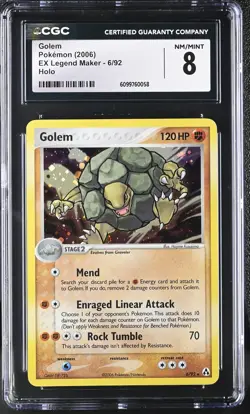 2006 EX Legend Maker Pokemon Golem CGC 8 6/92 - Image 1