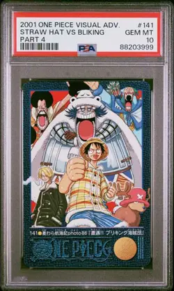 PSA 10 Luffy Sanji Chopper One Piece Visual Adventure #141 Bandai Carddass 2001 - Image 1