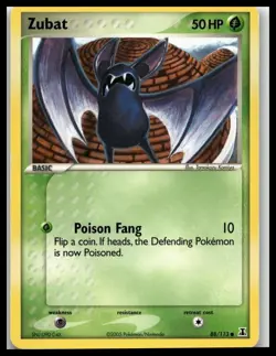 Zubat 88/113 Pokemon Card Delta Species Common 50 HP Moderately Played UF - Image 1