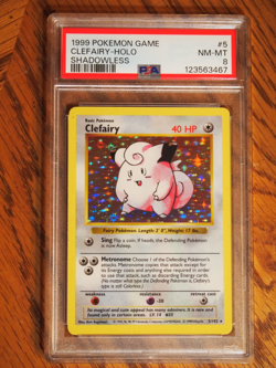 Pokemon 1999 Shadowless Base Clefairy rare foil card, PSA 8 - Image 1