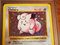 Pokemon 1999 Shadowless Base Clefairy rare foil card, PSA 8 - Image 2