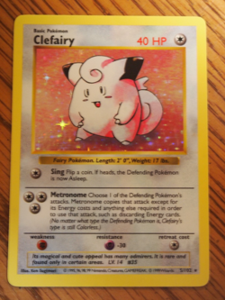 Pokemon 1999 Shadowless Base Clefairy rare foil card, PSA 8 - Image 4