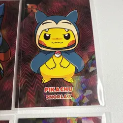 New! Pikachu Poncho Set Red Cracked Ice Team Rocket Database 2 Bonus Cards! - Image 4