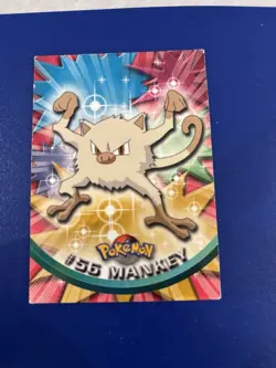 1999 Topps TV Animation Mankey #56 Green Logo Non Foil Pokemon Card - Image 1