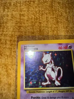 Pokemon Mewtwo TCG Base Set Holo Unlimited Rare Card 10/102 MP Condition - Image 2