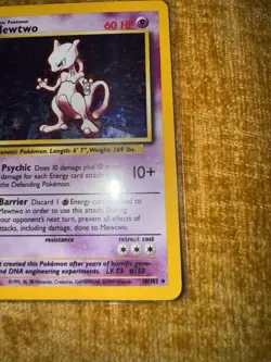 Pokemon Mewtwo TCG Base Set Holo Unlimited Rare Card 10/102 MP Condition - Image 4