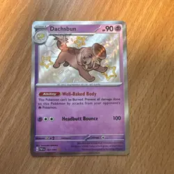 Pokemon TCG Dachsbun Scarlet & Violet Paldean Fates Card 161/091 Baby Shiny - Image 1