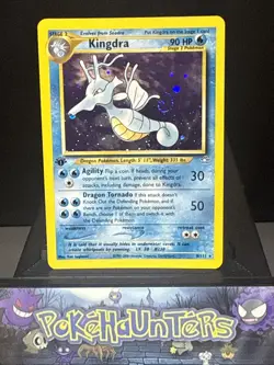 Pokemon Card Kingdra 8/111 1st Edition Holo Rare Neo Genesis WOTC Swirl NM - Image 1