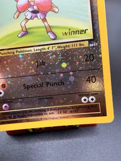 Hitmonchan WoTC Best of Game Promo 2 Pokemon Card Reverse Holo Swirl - MP - Image 2