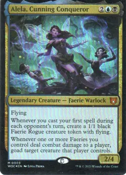 MTG: Wilds of Eldraine Commander: Foil Alela, Cunning Conqueror: LP Condition - Image 1