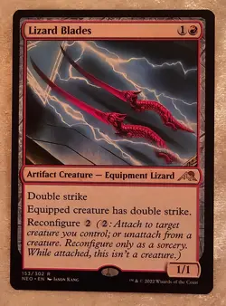 MTG Lizard Blades - NEO Kamigawa, Neon Dynasty Magic the Gathering NM 153 - Image 1