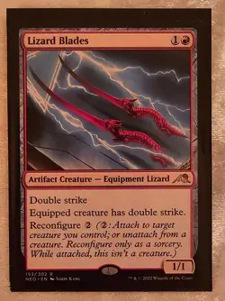 MTG Lizard Blades - NEO Kamigawa, Neon Dynasty Magic the Gathering NM 153 - Image 3
