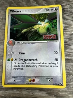 Vibrava 40/108 Reverse Holo Stamped Pokemon 2007 EX Power Keepers LP- - Image 1